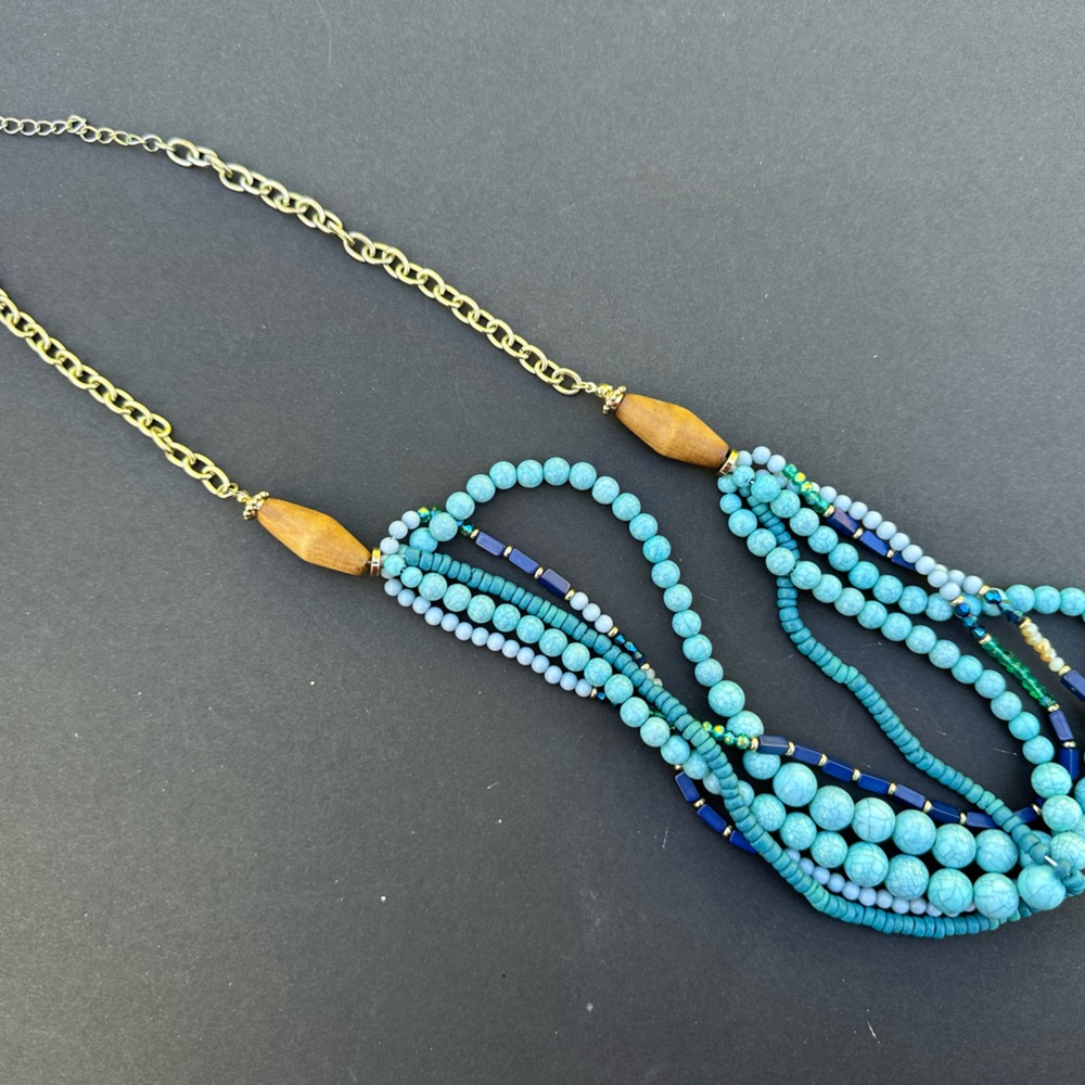 Turquoise Colored Bead Necklace